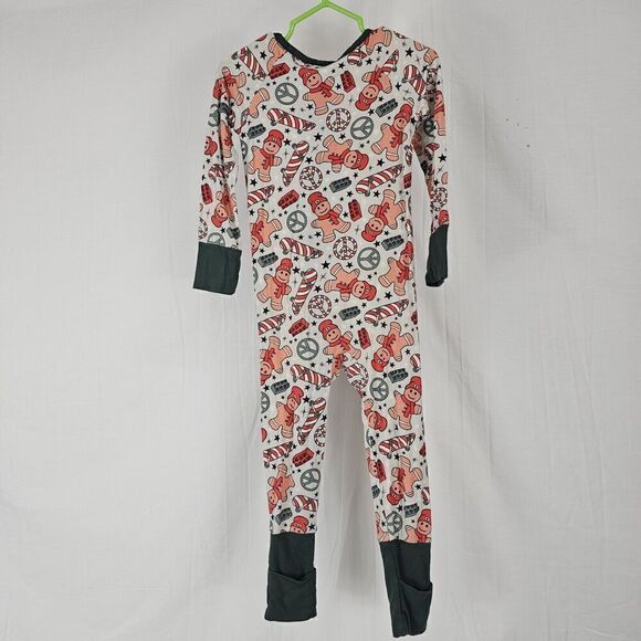 Gingerbread Peace Sign Lego Skateboard Baby Size 18-24 M Bamboo Like Sleeper - Picture 5 of 7